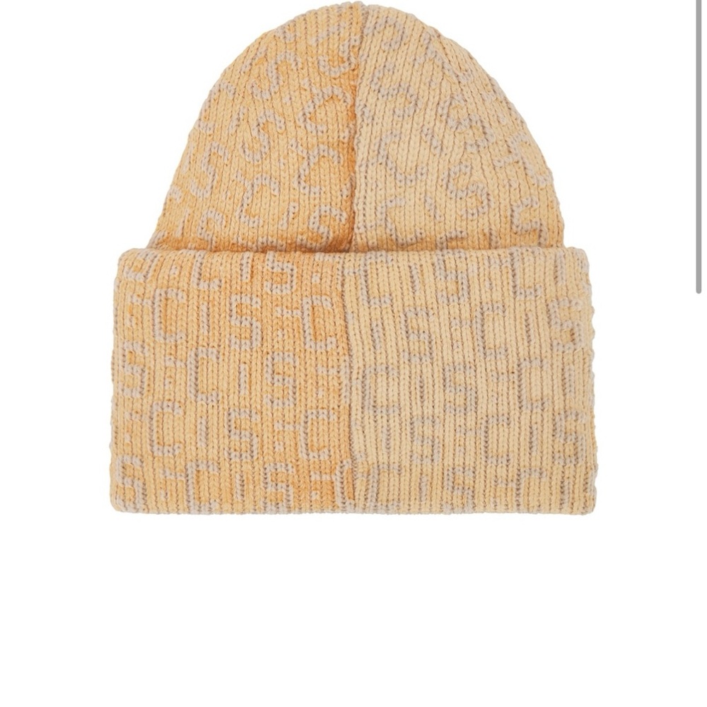 GCDS monogram Knit Beanie in off white NWT